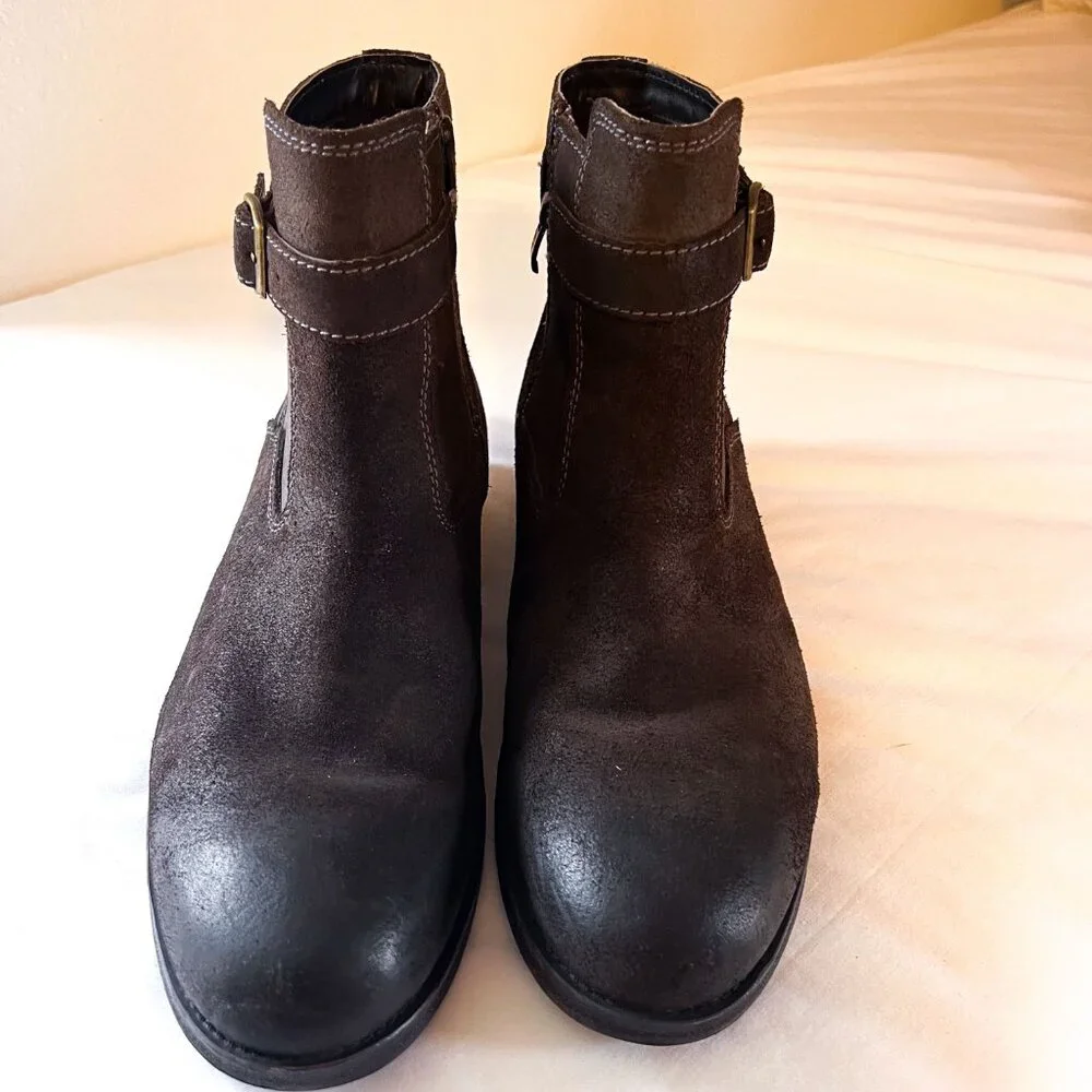 Clarks Mens Brown Nubuck Shearling Lined Ankle Boots 10M Winter Warm